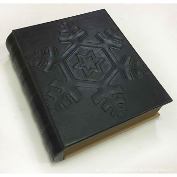 Boîte cadeau d&#39;emballage de rangement en forme de livre en cuir noir